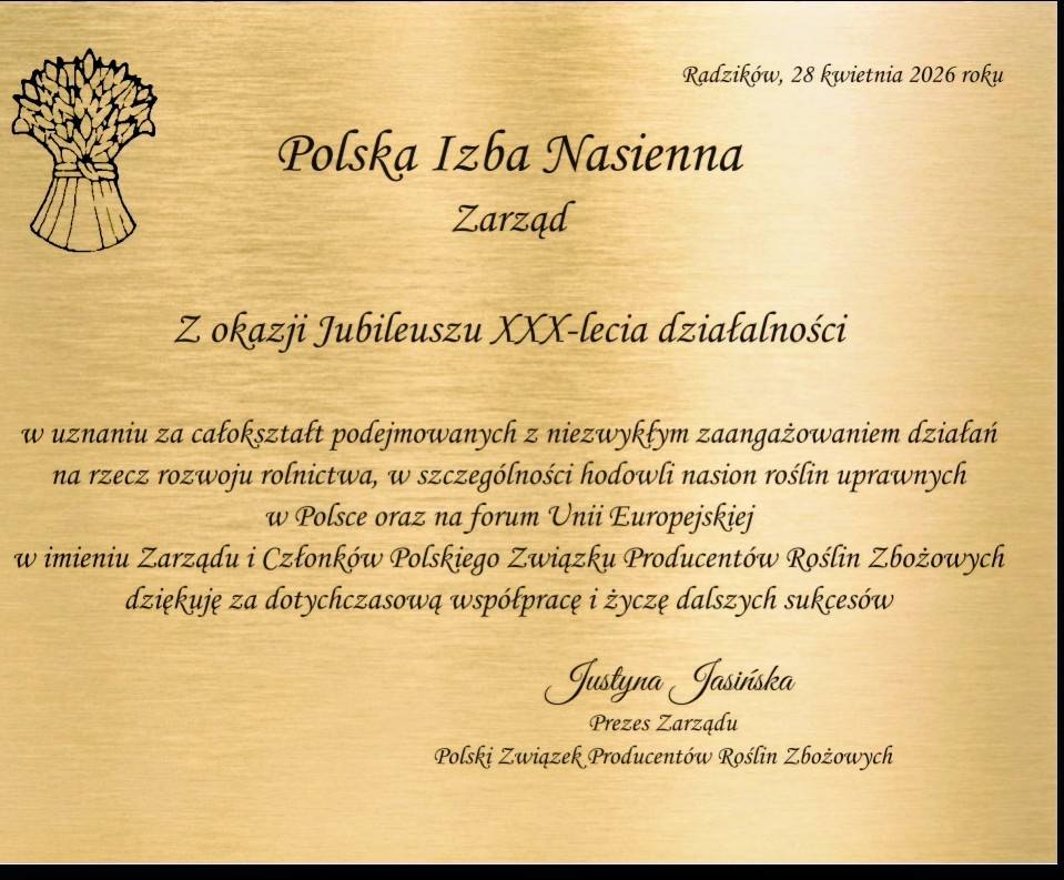 XXX-lecie Polskiej Izby Nasiennej
